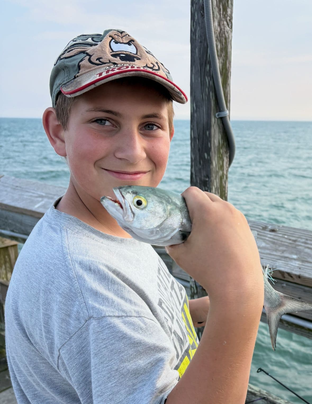 Troy snags a Bluefish with his Got-Cha
